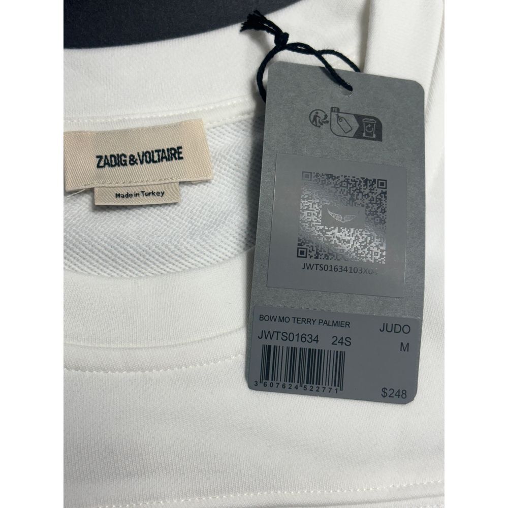 Zadig & Voltaire‎ NWT Short-Sleeved T-Shirt Terry Palmier Print in /White M $248 - Picture 6 of 8